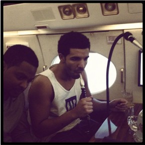Drake Spotted Rocking Community 54's Rap Tank Top While Smoking Hookah On The PJ